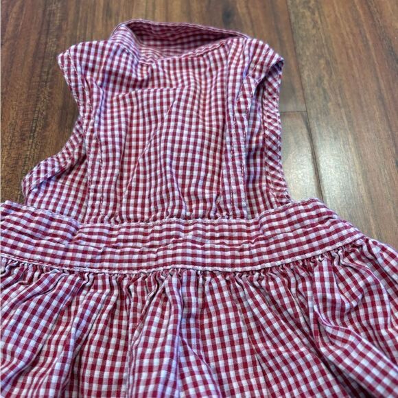 Baby Gap vintage red/white plaid gingham sleeveless collared dress - Picture 4 of 5